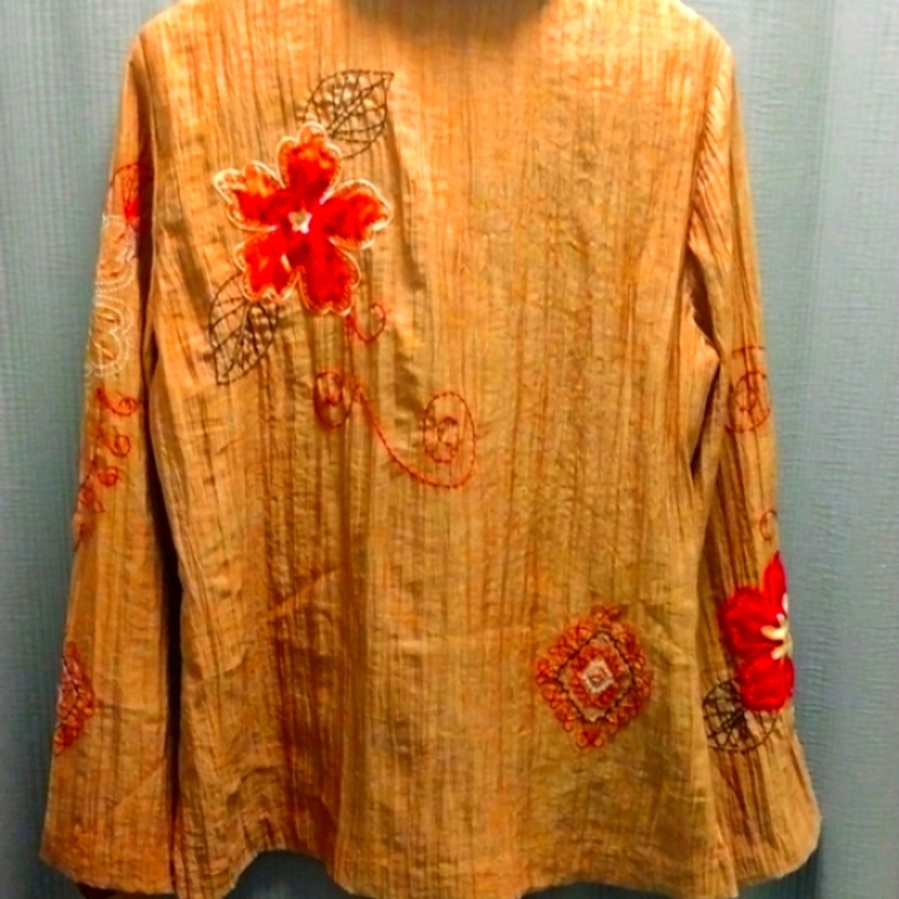 Fall Embroidered Button Down Shirt - Picture 2 of 8